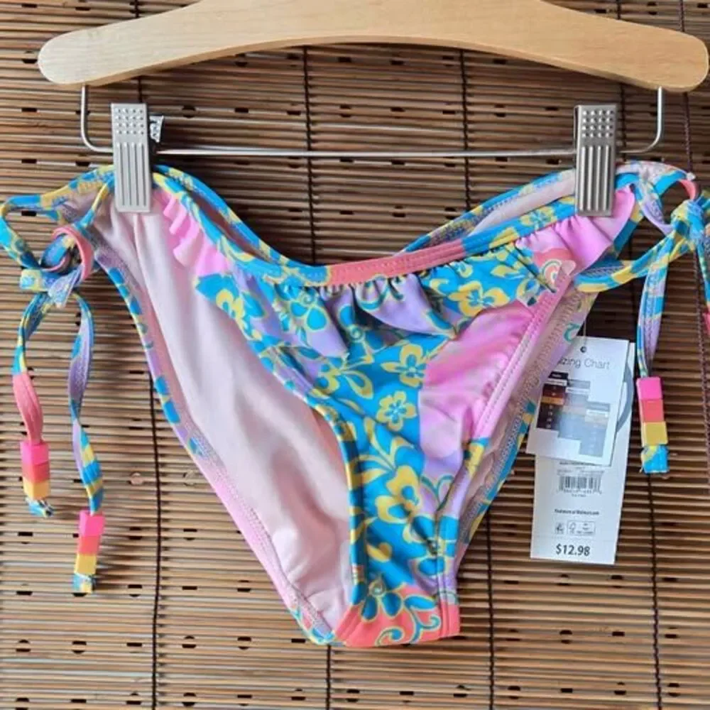 Time and Tru Women's Side Tie Bikini Bottom Multicolor Size M (8-10) NWT